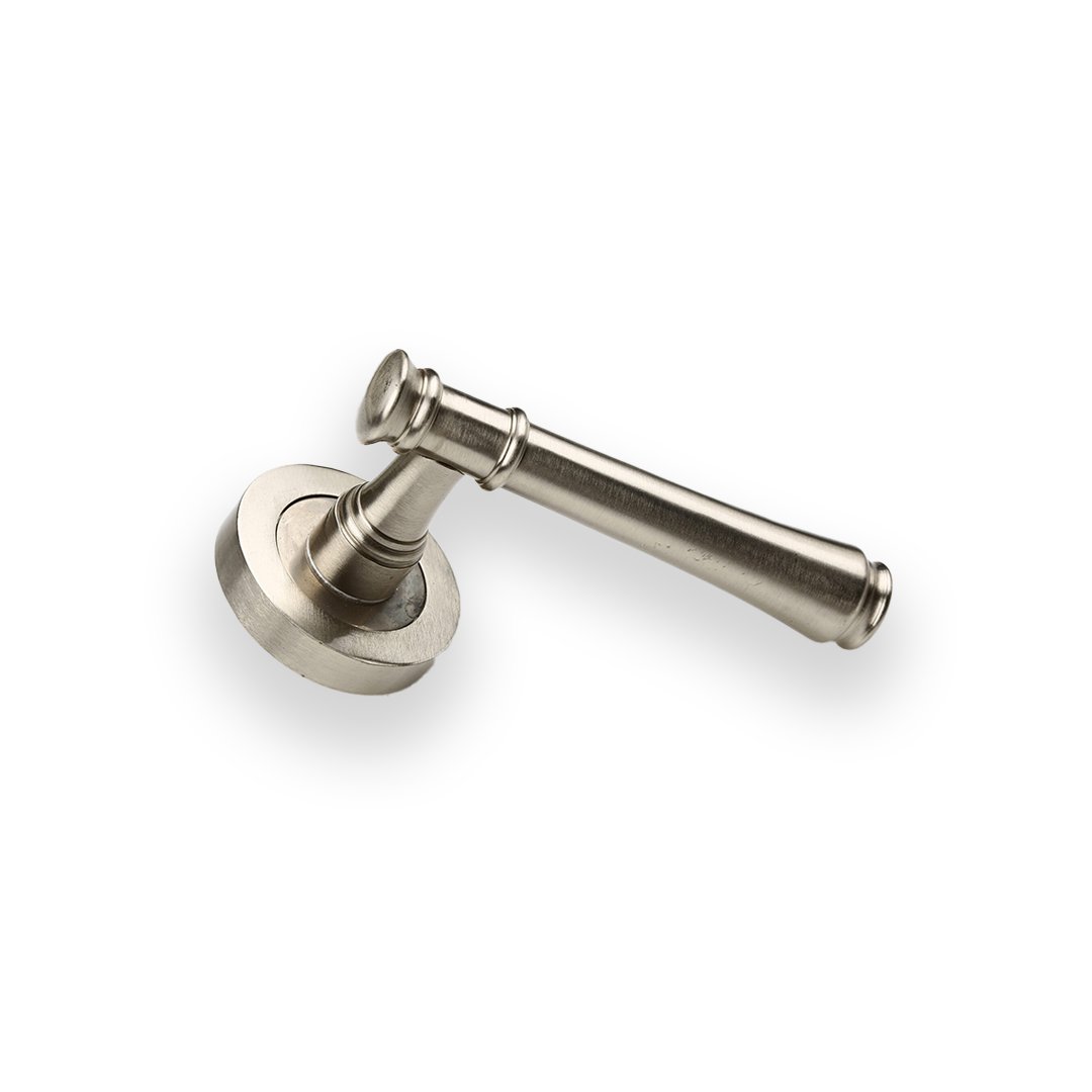 Escort On Rose Brass Mortise Lever Handle