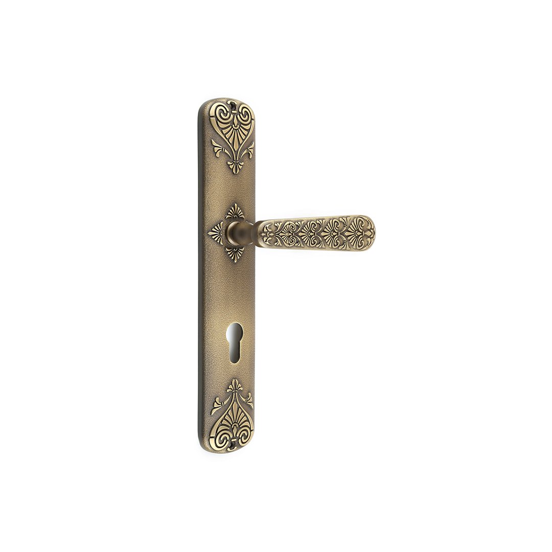 Ornate Brass Mortise Lever Handle